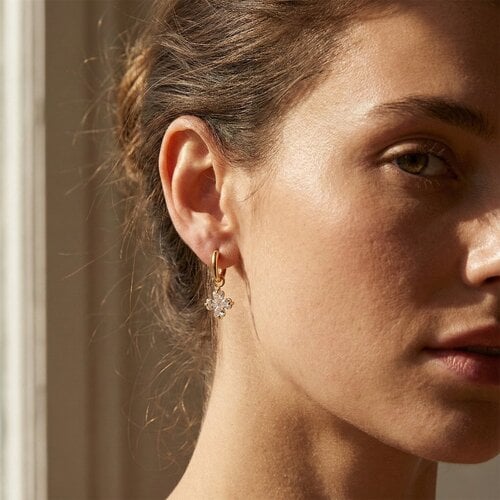 Lundholm Lundholm Lycka oorbellen dames goudkleurig – 2,1 cm – premium stainless steel 2.5 micron PVD gold plated waterproof hypoallergeen – Lycka serie – Scandinavisch design – sieraden cadeau voor haar