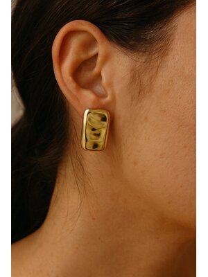 Lundholm Lundholm Signe oorbellen dames goudkleurig – 2,9 cm – premium stainless steel 2.5 micron PVD gold plated waterproof hypoallergeen – Signe serie – Scandinavisch design – sieraden cadeau voor haar