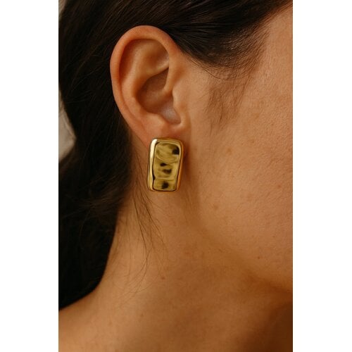 Lundholm Lundholm Signe oorbellen dames goudkleurig – 2,9 cm – premium stainless steel 2.5 micron PVD gold plated waterproof hypoallergeen – Signe serie – Scandinavisch design – sieraden cadeau voor haar