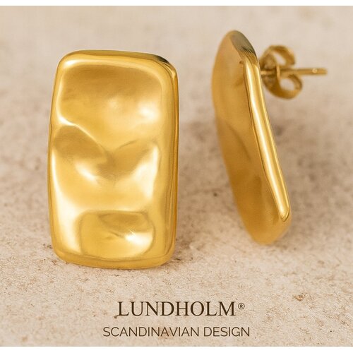 Lundholm Lundholm Signe oorbellen dames goudkleurig – 2,9 cm – premium stainless steel 2.5 micron PVD gold plated waterproof hypoallergeen – Signe serie – Scandinavisch design – sieraden cadeau voor haar