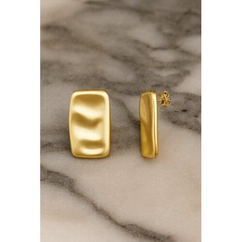 Lundholm Lundholm Signe oorbellen dames goudkleurig – 2,9 cm – premium stainless steel 2.5 micron PVD gold plated waterproof hypoallergeen – Signe serie – Scandinavisch design – sieraden cadeau voor haar