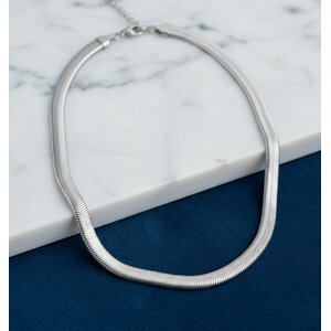 Lundholm Elsie – Braided Chain Necklace 8 mm – Silver-Tone