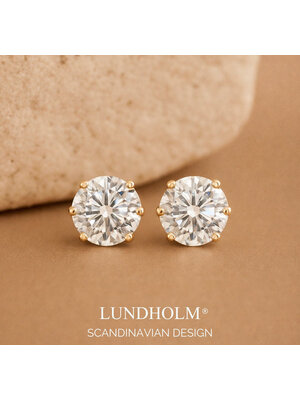 Lundholm Nikki - Oorbellen - Stainless Steel - Zirkonia - Gold