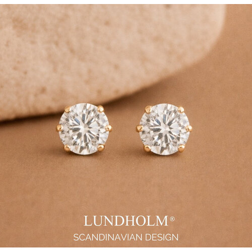 Lundholm Lundholm Oorbellen Dames - Premium Stainless Steel - Gold Plated Oorbellen Statement Oorstekers - Scandinavisch Design