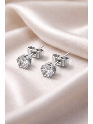 Lundholm Nikki - Oorbellen - Stainless Steel - Zirkonia - Silver