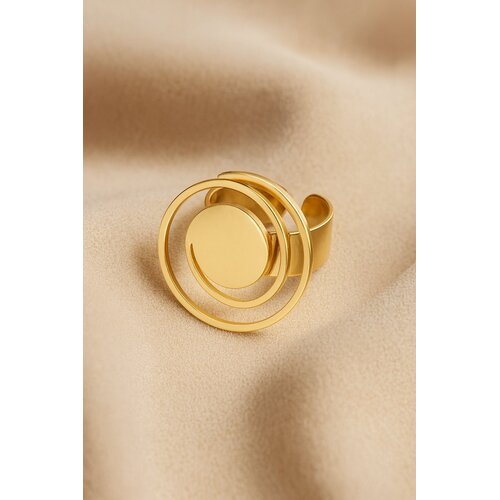 Lundholm Lundholm Luxe Ring Dames Gold Plated - Premium Stainless Steel - Verstelbare Ring - Cadeau voor Vrouw - Scandinavisch Design