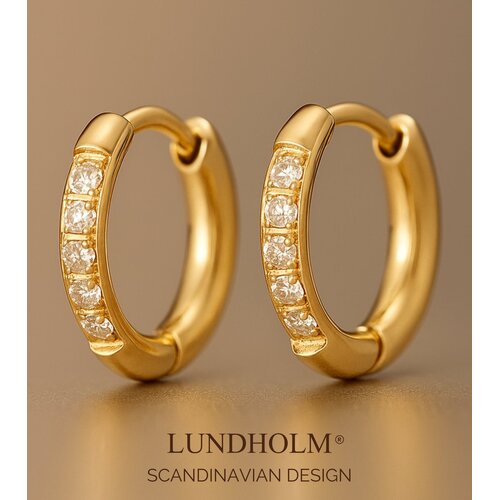 Lundholm Lundholm Oorbellen Dames - Premium Stainless Steel - Gold Plated Oorbellen Statement Oorstekers - Scandinavisch Design