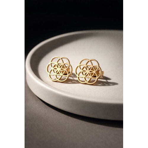 Lundholm Lundholm Oorknopjes Dames Goudkleurig – Premium Stainless Steel Jewellery - Goud Verguld Cadeau Vrouw - My Pia Serie - Bloem Symbool Liefde Leven Oorbellen Goudkleurig – Perfect Cadeau voor Vrouw