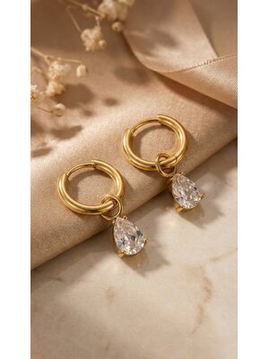 Lundholm Lundholm Oorbellen Dames - Premium Stainless Steel - Gold Plated Oorbellen Statement Oorstekers - Scandinavisch Design