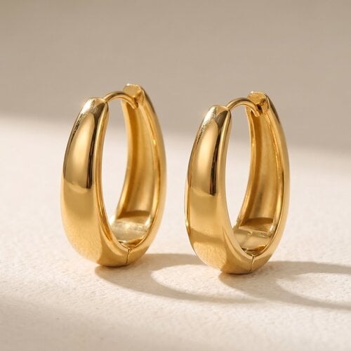 Lundholm Lundholm Oorbellen Dames - Premium Stainless Steel - Gold Plated Oorbellen Statement Oorstekers - Scandinavisch Design