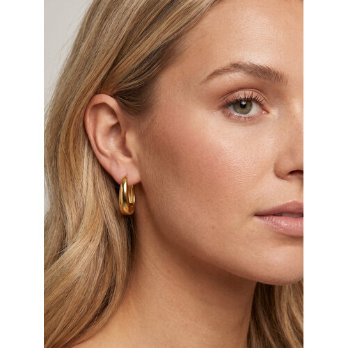 Lundholm Lundholm Oorbellen Dames - Premium Stainless Steel - Gold Plated Oorbellen Statement Oorstekers - Scandinavisch Design