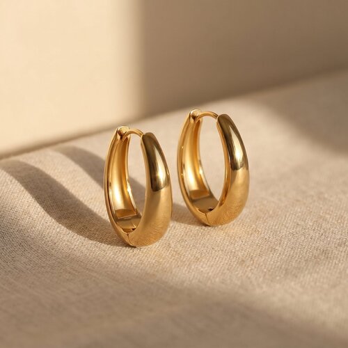 Lundholm Lundholm Oorbellen Dames - Premium Stainless Steel - Gold Plated Oorbellen Statement Oorstekers - Scandinavisch Design