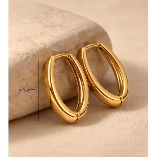 Lundholm Lundholm Oorbellen Dames - Premium Stainless Steel - Gold Plated Oorbellen Statement Oorstekers - Scandinavisch Design