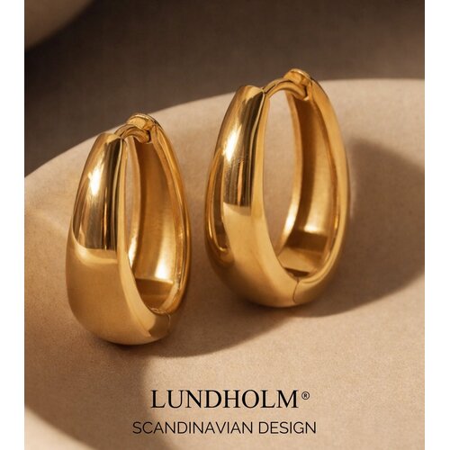 Lundholm Lundholm Oorbellen Dames - Premium Stainless Steel - Gold Plated Oorbellen Statement Oorstekers - Scandinavisch Design