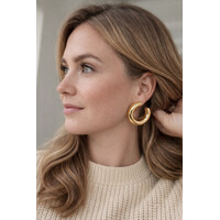 Lundholm Oorbellen Dames - Premium Stainless Steel - Gold Plated Oorbellen Statement Oorstekers - Scandinavisch Design