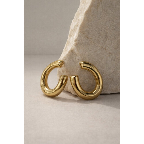 Lundholm Lundholm Oorbellen Dames - Premium Stainless Steel - Gold Plated Oorbellen Statement Oorstekers - Scandinavisch Design