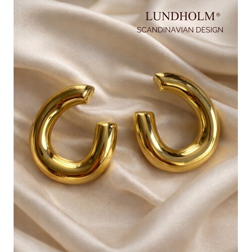 Lundholm Lundholm Oorbellen Dames - Premium Stainless Steel - Gold Plated Oorbellen Statement Oorstekers - Scandinavisch Design