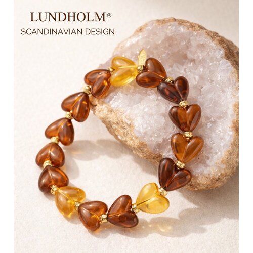 Lundholm Lundholm luxe Armband Dames Kralen Donkerblauw - Premium Stainless Steel Jewellery Kralenarmband Hartjes - my Jada Serie - in Luxe Geschenkverpakking - Vrouwen Cadeautjes