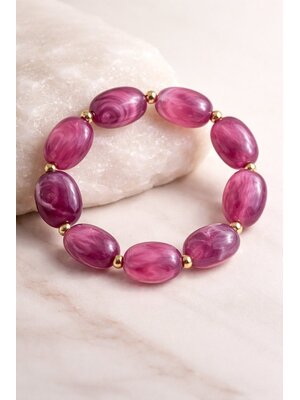 Lundholm Lundholm Luxe Premium Stainless Steel Gold Plated Armband Dames - Vrouwen Cadeautjes Tip - Scandinavisch Design