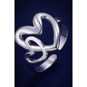 Lundholm Nybro – Adjustable Love Ring with Hearts for Women – Silver-Tone Lundholm Nybro – Adjustable Love Ring with Hearts for Women – Silver-Tone