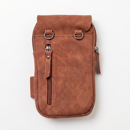 Lundholm Lundholm telefoontasje dames crossbody bruin - schoudertasje dames crossbody - tas dames schoudertas - cadeau voor vriendin | Scandinavisch Design - Sauda Serie