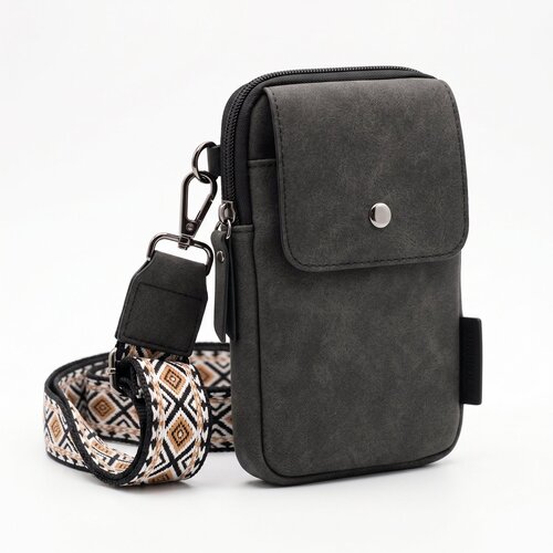 Lundholm Lundholm telefoontasje dames crossbody Zwart - schoudertasje dames crossbody - tas dames schoudertas - cadeau voor vriendin | Scandinavisch Design - Sauda Serie
