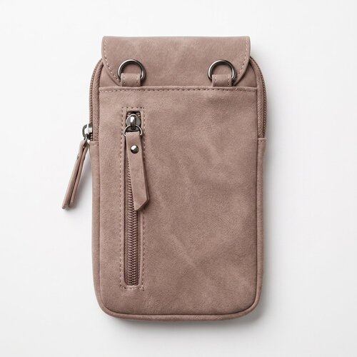 Lundholm Lundholm telefoontasje dames crossbody Taupe - schoudertasje dames crossbody - tas dames schoudertas - cadeau voor vriendin | Scandinavisch Design - Sauda Serie