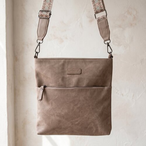 Lundholm Lundholm schoudertas dames Taupe met schouderband - schoudertassen dames crossbody tas dames schoudertas - vrouwen cadeautjes | Scandinavisch Design - Lykling Serie Lundholm Lundholm schoudertas dames Taupe met schouderband - schoudertassen dames crossbody tas dames schoudertas - vrouwen cadeautjes | Scandinavisch Design - Lykling Serie
