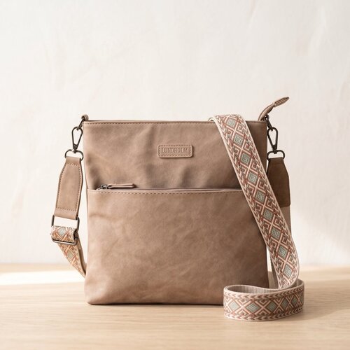 Lundholm Lundholm schoudertas dames Taupe met schouderband - schoudertassen dames crossbody tas dames schoudertas - vrouwen cadeautjes | Scandinavisch Design - Lykling Serie Lundholm Lundholm schoudertas dames Taupe met schouderband - schoudertassen dames crossbody tas dames schoudertas - vrouwen cadeautjes | Scandinavisch Design - Lykling Serie