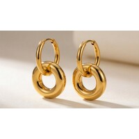 Lundholm Luxe Oorbellen Dames Goudkleurig - Premium Stainless Steel PVD Plated - Nina Serie - Scandinavisch Design