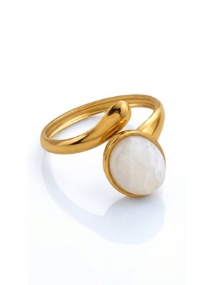 Lundholm Lundholm Ring Dames Goudkleurig - ringen dames - Jolijn Serie - Scandinavisch Design