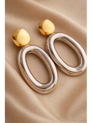 Lundholm Lundholm Oorbellen Dames - Premium Stainless Steel - Gold Plated Oorbellen Statement Oorstekers - Vana Serie - Scandinavisch Design