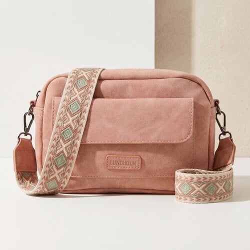 Lundholm Lundholm tassen dames schoudertas dames crossbody tas roze - crossbodytas heuptasje dames festival tasje - cadeau voor haar - vrouwen cadeautjes Moederdag Cadeautjes - tassenriem dames bag strap | Scandinavisch design - Sandviken serie