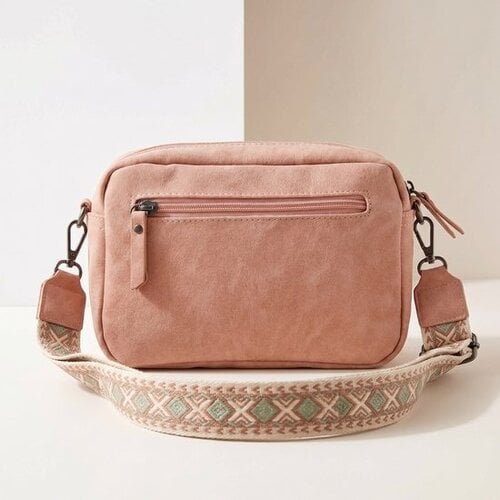 Lundholm Lundholm tassen dames schoudertas dames crossbody tas roze - crossbodytas heuptasje dames festival tasje - cadeau voor haar - vrouwen cadeautjes Moederdag Cadeautjes - tassenriem dames bag strap | Scandinavisch design - Sandviken serie