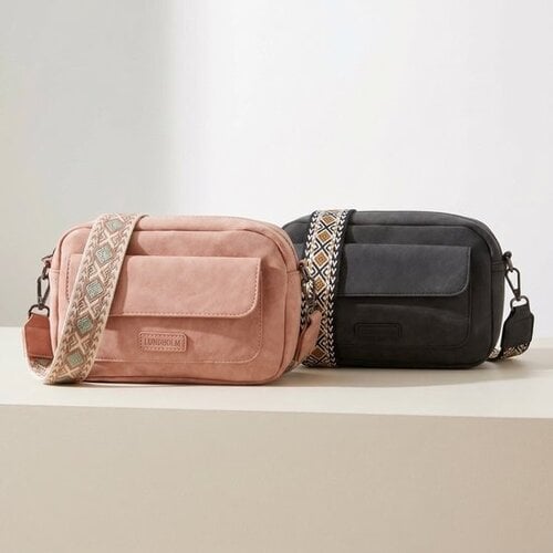 Lundholm Lundholm tassen dames schoudertas dames crossbody tas zwart festival tasje zwart - telefoontasje dames - cadeau voor haar - vrouwen cadeautjes tip Moederdag Cadeautjes - tassenriem dames bag strap | Scandinavisch design - Sandviken serie