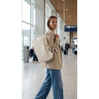 Lundholm Rugzak Underseater 40x30x20 - Rugtas Travel Laptoptas 15.6 inch met TSA slot - Reizen Handbagage Koffer als Rugtas - Maximale Inhoud - Cabin Approved - Scandinavisch Design Beige