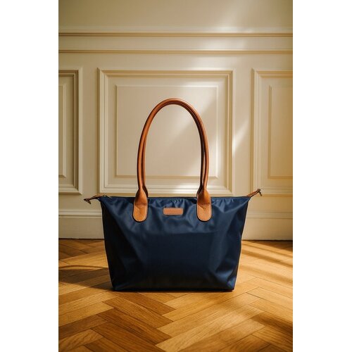 Lundholm Lundholm Shopper Dames Handtas dames Tote Bag Donkerblauw - Shopper dames met rits - vrouwen cadeautjes - | Scandinavisch Design - Danviken Serie - Blauw