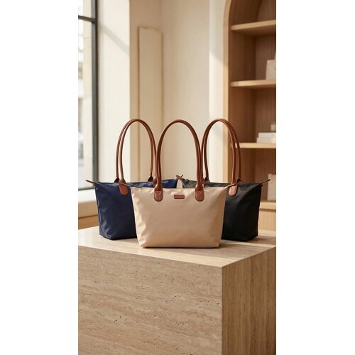 Lundholm Lundholm Shopper Dames Handtas dames Tote Bag Donkerblauw - Shopper dames met rits - vrouwen cadeautjes - | Scandinavisch Design - Danviken Serie - Blauw
