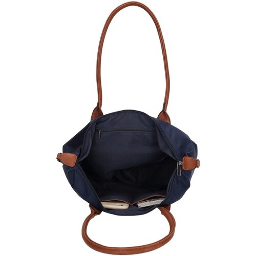 Lundholm Lundholm Shopper Dames Handtas dames Tote Bag Donkerblauw - Shopper dames met rits - vrouwen cadeautjes - | Scandinavisch Design - Danviken Serie - Blauw