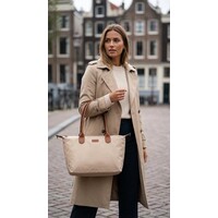 Lundholm Shopper Dames Handtas dames Tote Bag Beige Champagne - Shopper dames met rits - vrouwen cadeautjes - | Scandinavisch Design - Danviken Serie - Beige