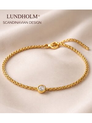 Lundholm Lundholm Luxe Premium Stainless Steel Jewellery Gold Plated Goud kleurige Armband Dames Minimalistisch met Zirkonia - Vrouwen Cadeautjes tip afscheid bedankt cadeau Moederdag cadeautjes My Anah Serie - Scandinavisch Design Lundholm Lundholm Luxe Premium Stainless Steel Jewellery Gold Plated Goud kleurige Armband Dames Minimalistisch met Zirkonia - Vrouwen Cadeautjes tip afscheid bedankt cadeau Moederdag cadeautjes My Anah Serie - Scandinavisch Design