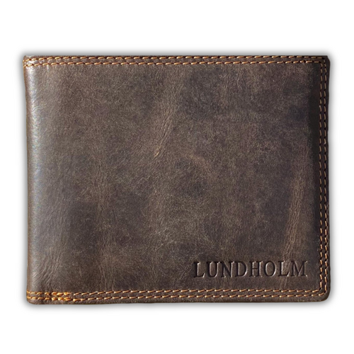 Lundholm Lundholm Leren portemonnee heren leer portefeuille heren - cadeau voor man mannen cadeautjes heren portemonnee Heren RFID Billfold Bruin