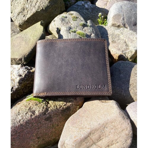 Lundholm Lundholm Leren portemonnee heren leer portefeuille heren - cadeau voor man mannen cadeautjes heren portemonnee Heren RFID Billfold Bruin
