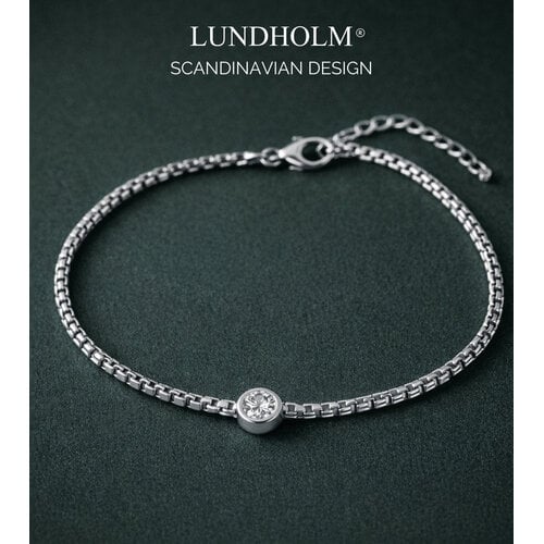 Lundholm Lundholm Luxe Premium Stainless Steel Jewellery Gold Plated Goud kleurige Armband Dames Minimalistisch met Zirkonia - Vrouwen Cadeautjes tip afscheid bedankt cadeau Moederdag cadeautjes My Anah Serie - Scandinavisch Design