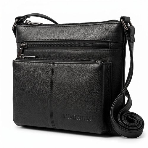 Lundholm Lundholm leren schoudertas dames groot zwart - schoudertassen dames leer tas dames schoudertas | Lundholm Kopenhagen serie