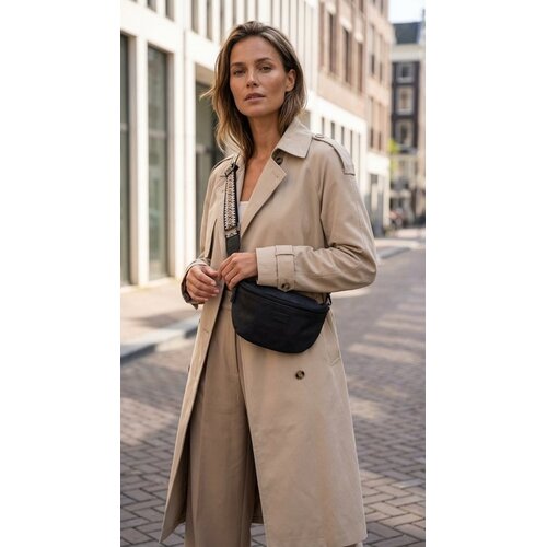Lundholm Lundholm heuptasje dames zwart met tassenriem festival tasje dames - heuptas dames met brede riem  - Scandinavisch design | Heby serie