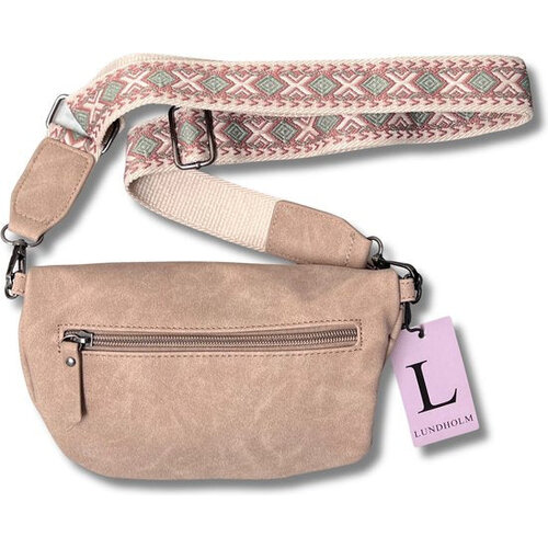 Lundholm Lundholm heuptasje dames beige met tassenriem festival tasje dames - heuptas dames met brede riem  - Scandinavisch design | Heby serie