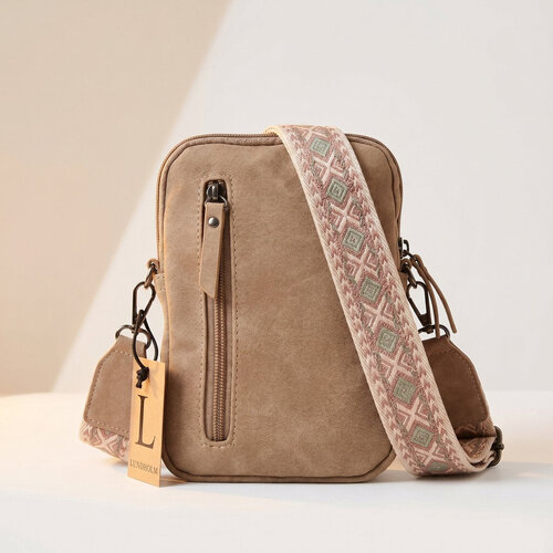 Lundholm Lundholm telefoontasje dames crossbody zwart - schoudertasje dames crossbody - tas dames schoudertas kunstleer cadeau voor vriendin | Scandinavisch design - Strömsund serie