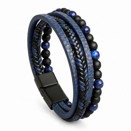 Lundholm Lundholm Björn Armband Heren – Luxe Kunstleren Armband met Tijgeroog of Natuursteen Kralen – Gelaagde Heren Armband Zwart / Bruin / Blauw – 21 cm – Mannen Cadeautjes – Scandinavisch Design Lundholm Lundholm Björn Armband Heren – Luxe Kunstleren Armband met Tijgeroog of Natuursteen Kralen – Gelaagde Heren Armband Zwart / Bruin / Blauw – 21 cm – Mannen Cadeautjes – Scandinavisch Design