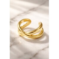 Liz – Geometrische Earcuff (Zonder Gaatje) – Goudkleurig